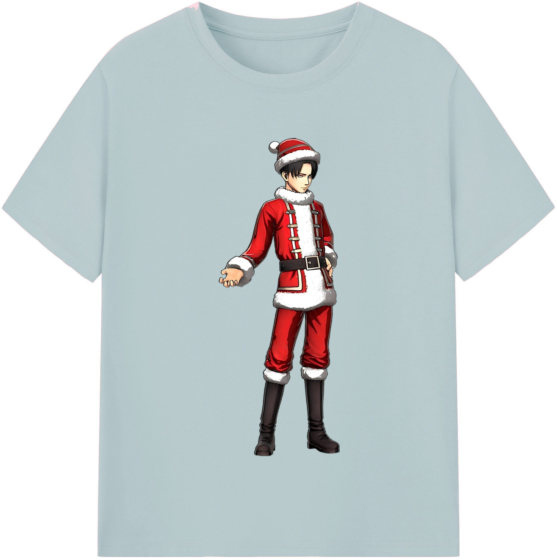 （画像用） 進撃の巨人 リヴァイ·アッカーマン Attack on Titan Levi Ackerman 綿100％半袖Tシャツ（フロントプリント）